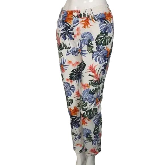 TOMMY BAHAMA Jeans, 33, Skinny Ankle, Floral/Bogart Blooms Print, Zip, Pockets - Picture 4 of 14